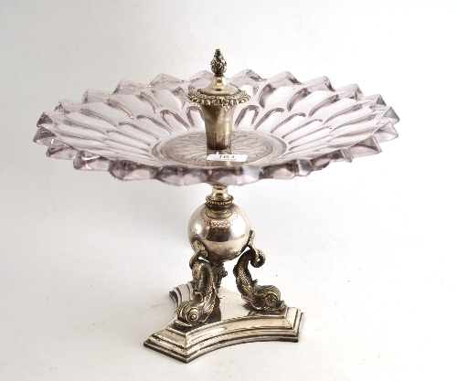 A Victorian plated table centrepiece