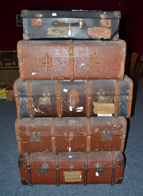 Four cabin trunks and a suitcase (5)