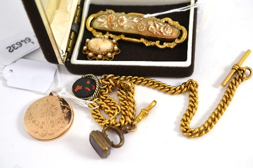 Fob chain, seals, locket, brooch and other