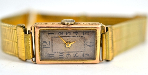 A 9ct gold Art Deco wristwatch