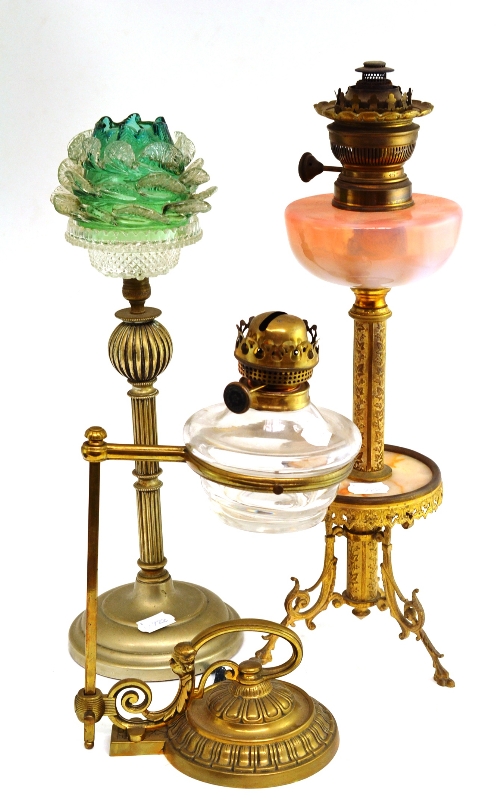 Two small oil lamps and a fairy lamp