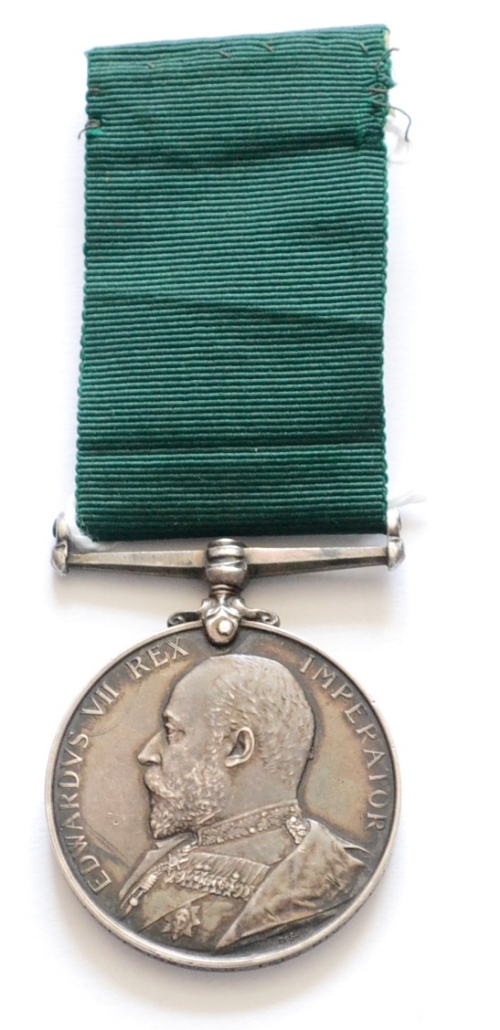 An Edward VII Volunteer Long Service and Good Conduct Medal, awarded to 27 Q.M.SJT: J.FAIRBRASS.