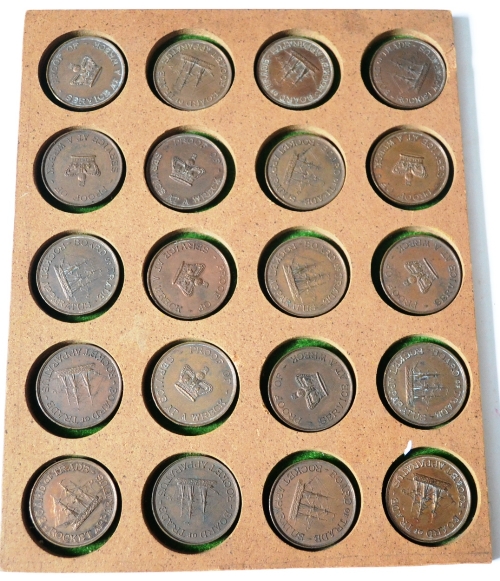 A Collection of Twenty Board of Trade Rocket Apparatus Proof of Service at a Wreck Tokens, loosely