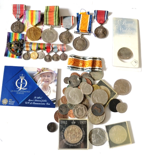 A First/Second World War Group of Six Medals and the Miniatures,  awarded to 2.LIEUT.E.W.FRITH (