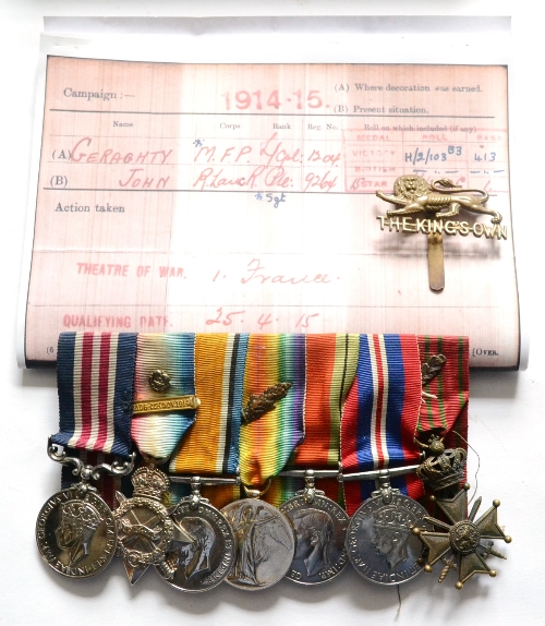 A First/Second World War Gallantry Group of Seven Medals, awarded to 1204 Lance Corporal (later