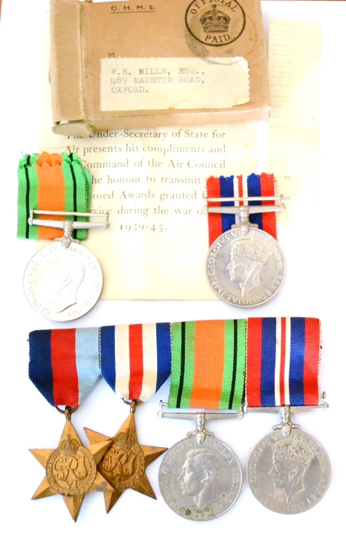 A Second World War RAF Pair, awarded to LAC 1613483 F.E.MILLS, comprising Defence and War Medal, in