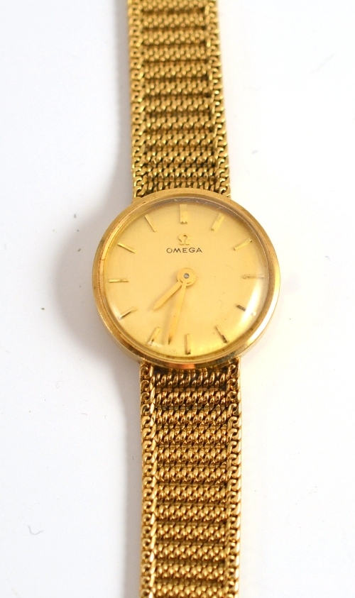 A lady`s 9ct gold wristwatch, signed Omega, 1968, (calibre 620) lever movement numbered 25951761,