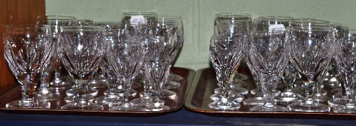 Brierly cut glass table service of forty seven pieces (on two trays)