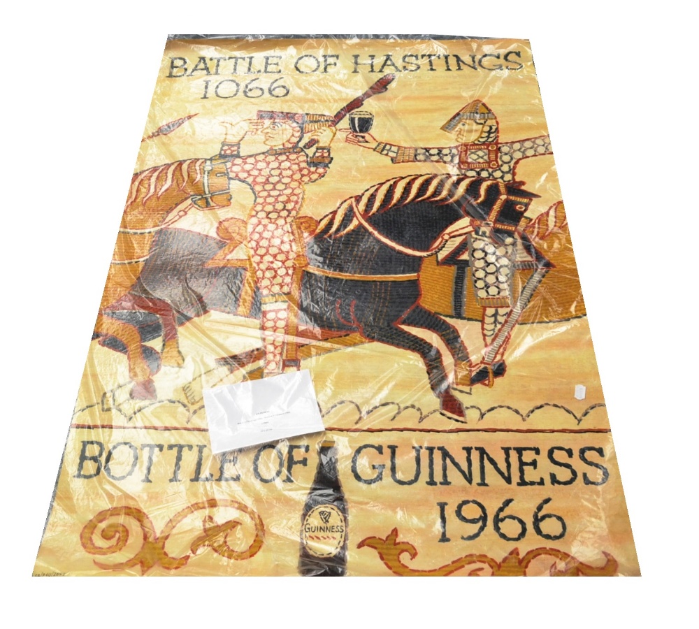 Poster Battle Of Hasting 1066, Bottle Of Guinness 1966 with an illustration after the Bayeux