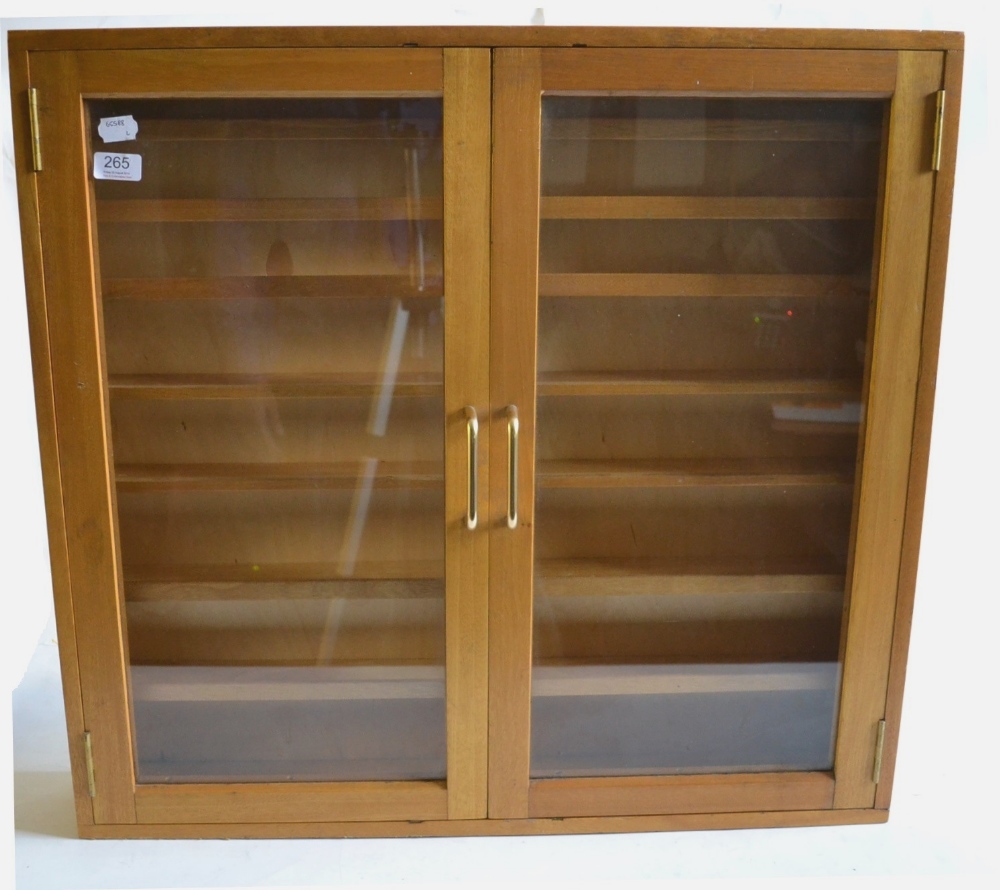 Collectors Display Cabinet pine with seven wood shelves, twin opening doors 30x28.5x5``, 76x72x13cm