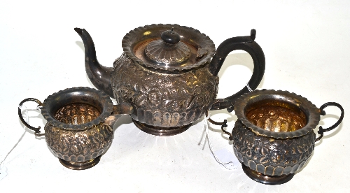 Silver three piece tea set