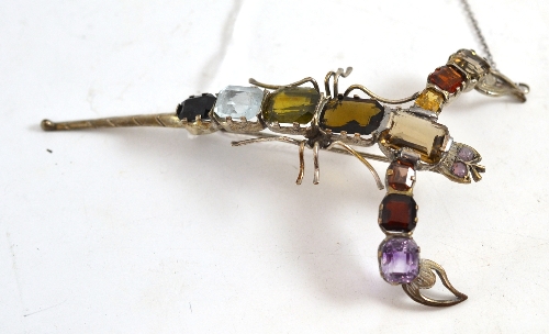 Scorpion gem set brooch