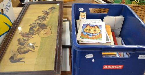 Collection of Louis Wain postcards, books and prints