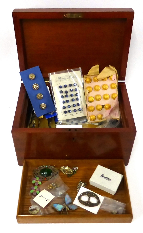 Assorted 19th Century and Later Buttons including gilt metal, enamel, cut steel examples, buckles,