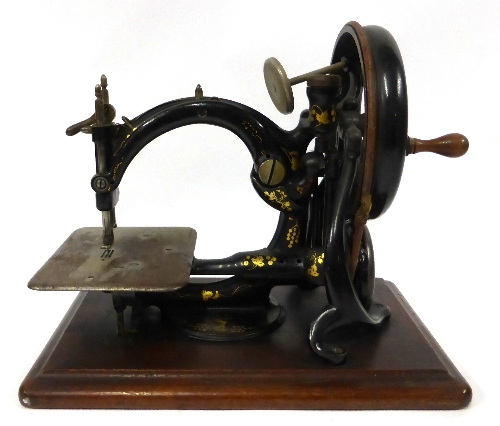 19th Century Willcox & Gibbs Table Top Sewing Machine, bearing trade plaque and decorated in gilt