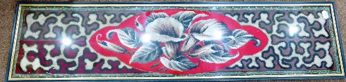 NB: Only two beadworks being sold in this lotVictorian Bead and Wool Work Panel with central