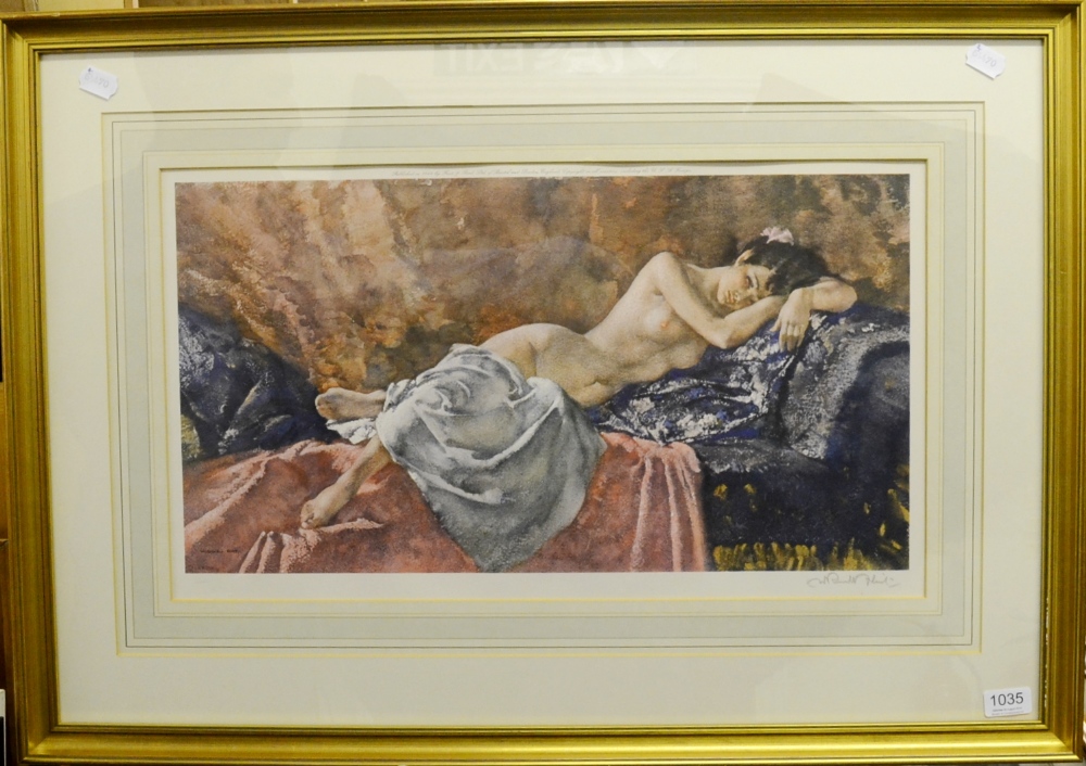 After Sir William Russell Flint RA, PRWS, RSW, ROI, RE, NS (1880-1969)
"Reclining Nude"
Signed in