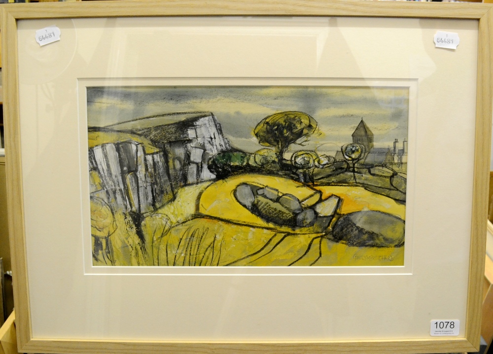 Gwilyn Pritchard RCS (b.1931) Welsh
"Penmon Priory" Wales
Signed, pastel, 22cm by 39cm

Born in