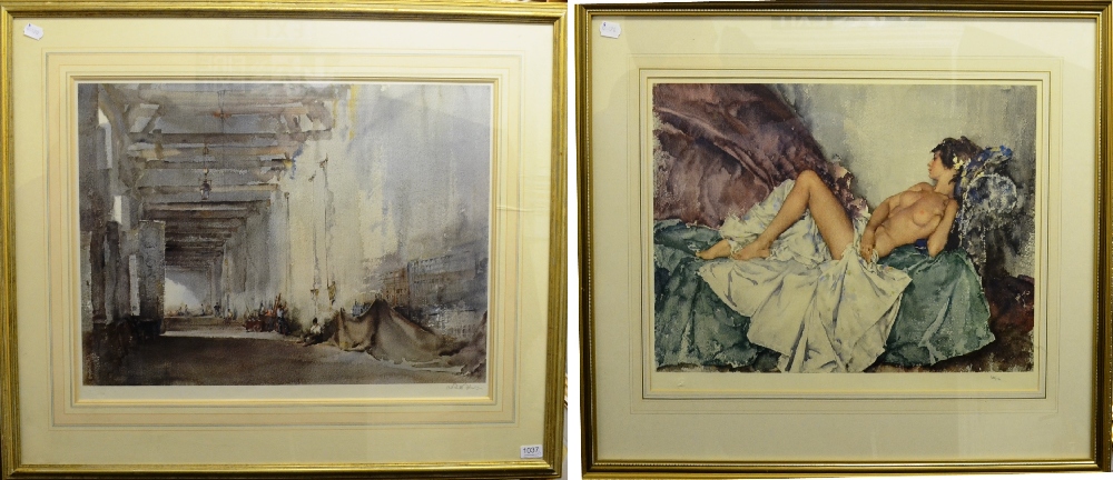 After Sir William Russell Flint RA, PRWS, RSW, ROI, RE, NS (1880-1969)
"The White Interior