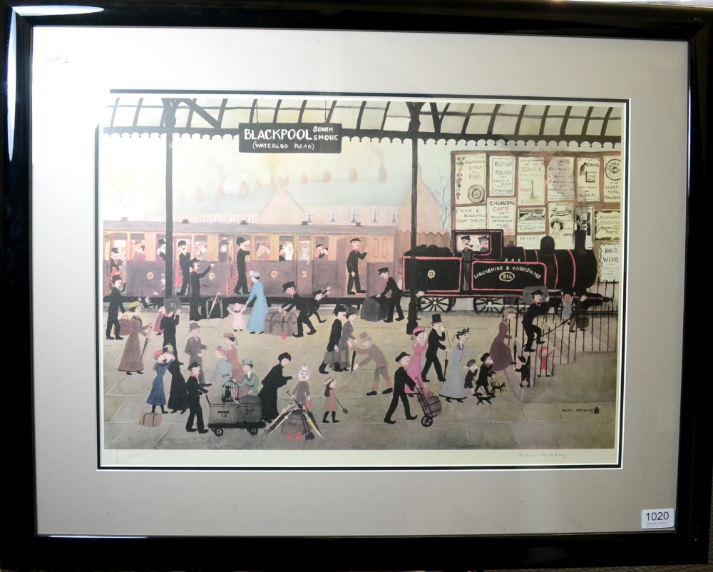 After Helen Bradley MBE (1900-1979)
"Blackpool Station"
Signed in pencil, with the blindstamp for