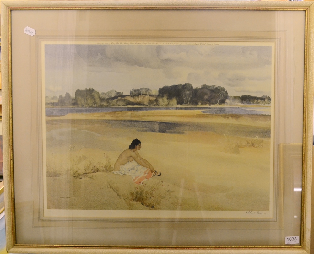 After Sir William Russell Flint RA, PRWS, RSW, ROI, RE, NS (1880-1969)
"Anne Marie by the Loire"