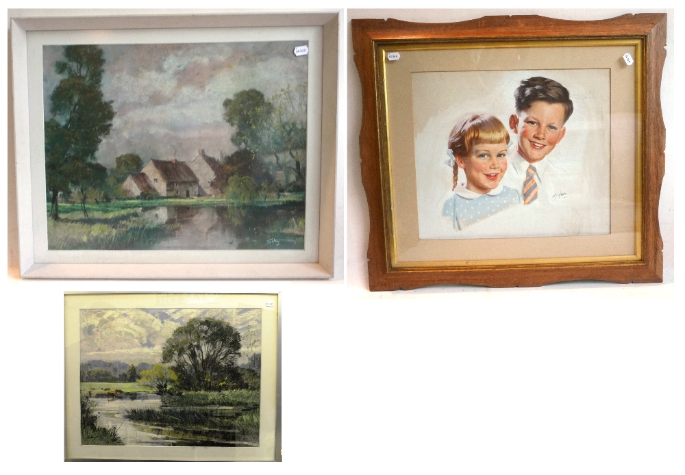 Aubrey Sykes, PRI, PS (1910-1995)
"Shilton Pond Oxon"
"Windrush at Swinbrook"
Each signed, pastel,