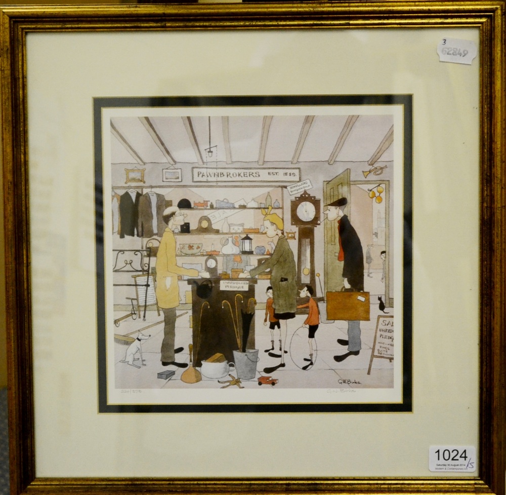 After Geoffrey W. Birks YWS (1929-1993) 
"The Pawnbroker"
Signed and numbered 224/375, a colour