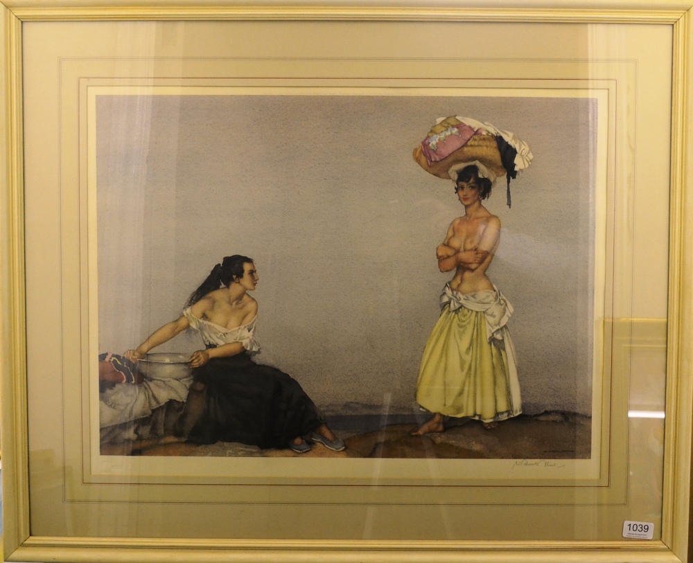After Sir William Russell Flint RA, PRWS, RSW, ROI, RE, NS (1880-1969)
"Rosa and Marisa"
Signed in