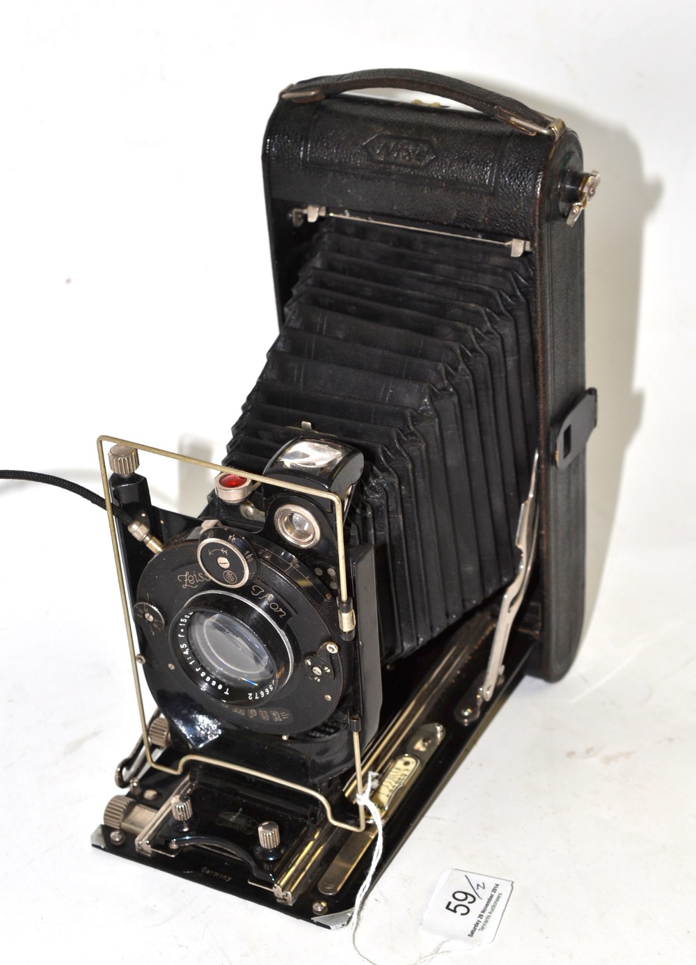Zeiss Ikon Nixe folding camera with Carl Zeiss Tessar Lens, engraved ``Major A H Gatehouse, Royal