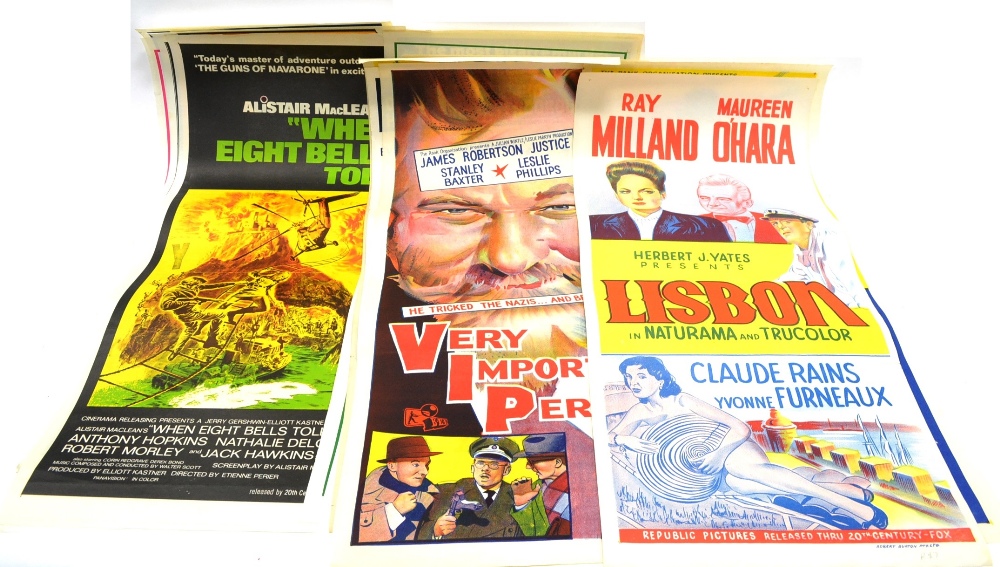 Collection Of Cinema Lobby Film Posters On The Beat, Death Rides A Horse, Fear In The Key, Young