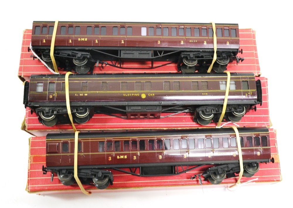 Anbrico Two LMS Suburban Compartment Coaches 1st/3rd 19234 and brake/3rd 20786 (both E, with labels