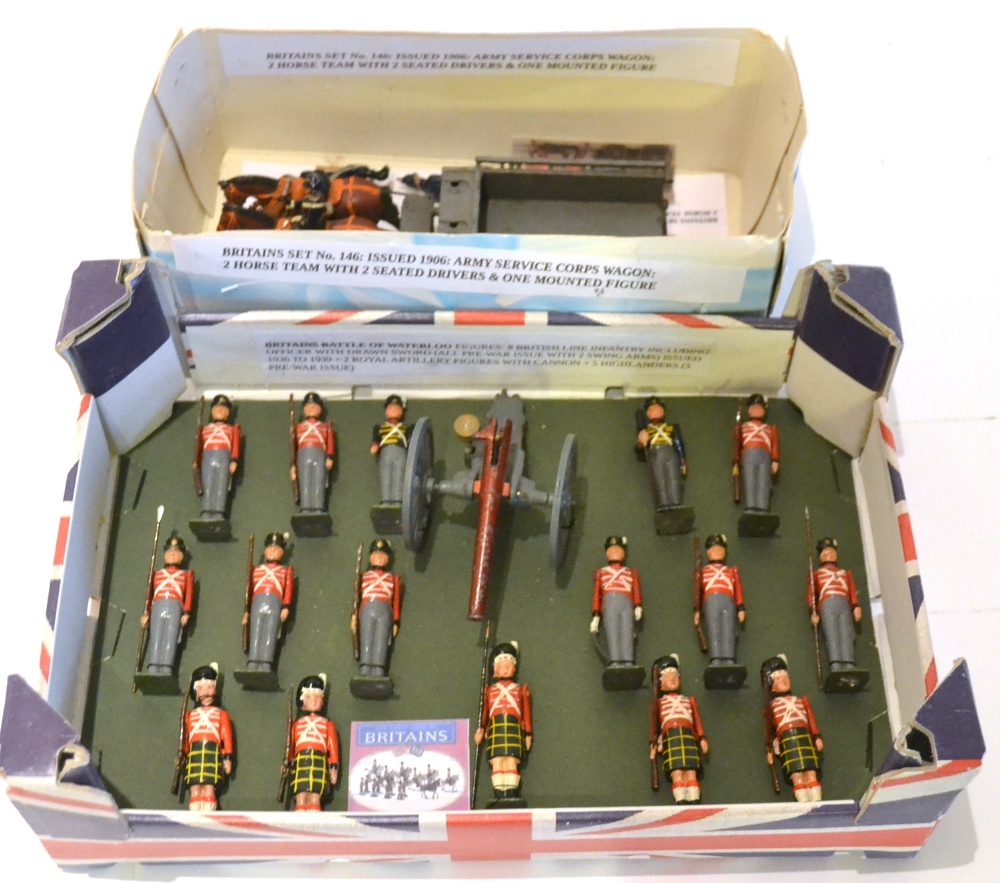 Britains Set 146 Army Service Corps Wagon two horse team with two seated drivers and one mounted