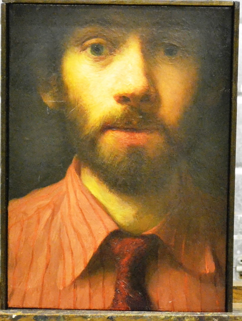 Eugene Cusack (20th century) American
"Self Portrait"
Signed, oil on canvas, 35.5cm by 25.5cm