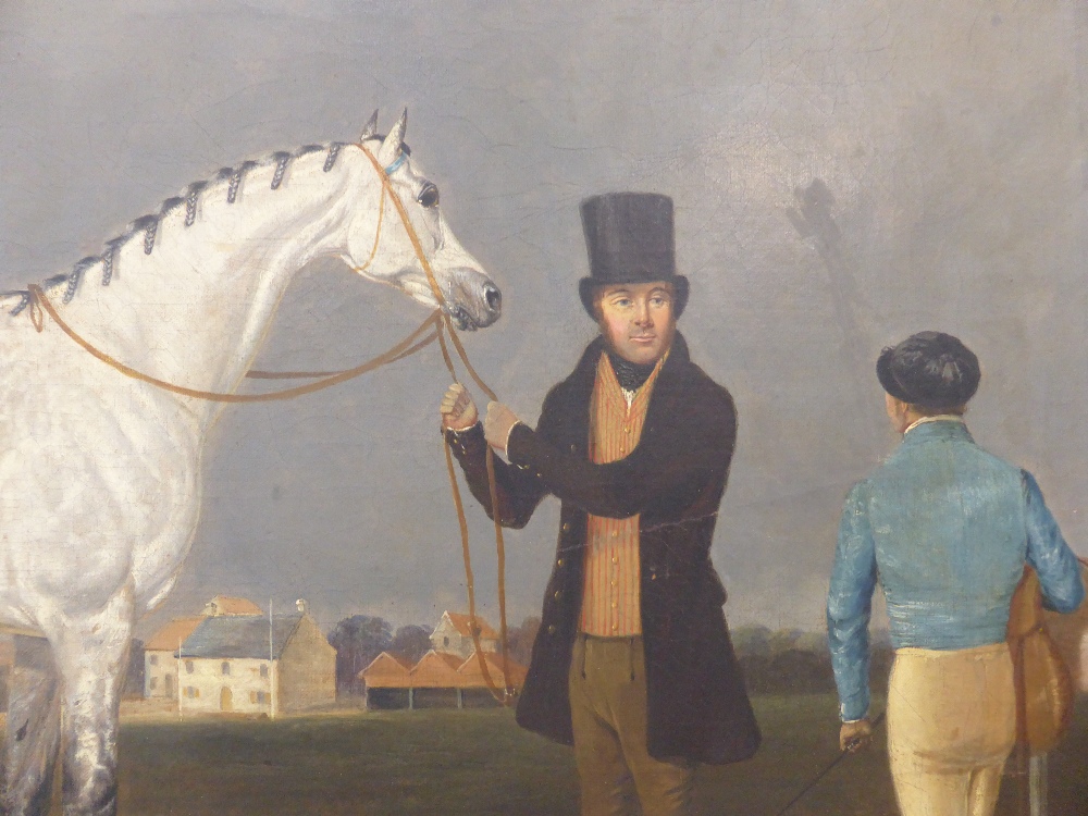 Attributed to John Frederick Herring Snr. (1795-1865) 
Gentleman holding the reins of a grey horse - Image 9 of 9