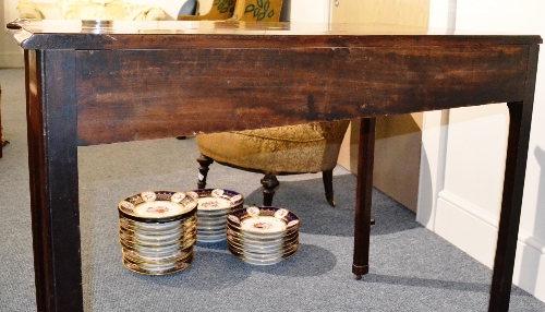 A George III Mahogany Side Table, of serpentine form, the moulded top with eared corners above a - Image 4 of 7