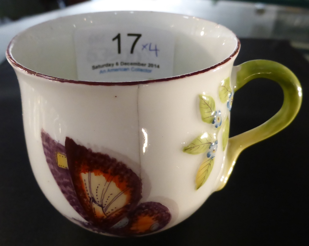 A Pair of Chelsea Porcelain Coffee Cups and Trembleuse Saucers, en suite to the preceding lot See - Image 11 of 22
