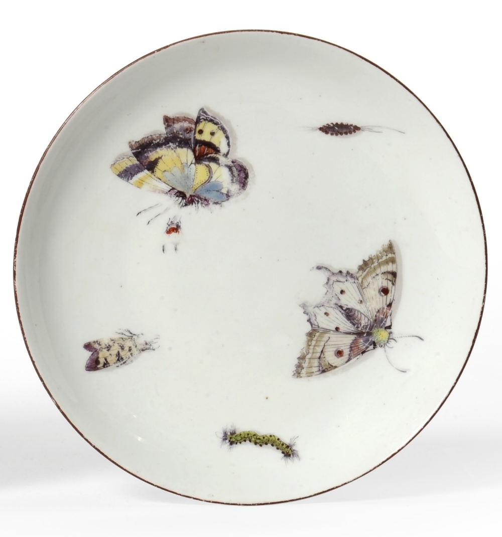 A Chelsea Porcelain Small Saucer Dish, en suite to the preceding lot, 16.5cm diameter See