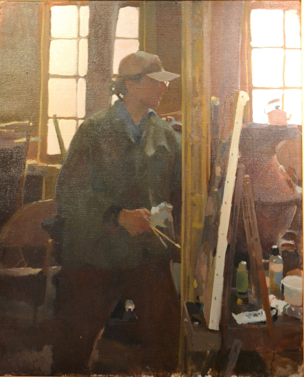Charles Reid (later 20th century) American
'At Work'
Oil on canvas, 107cm by 86.5cm 

Provenance: