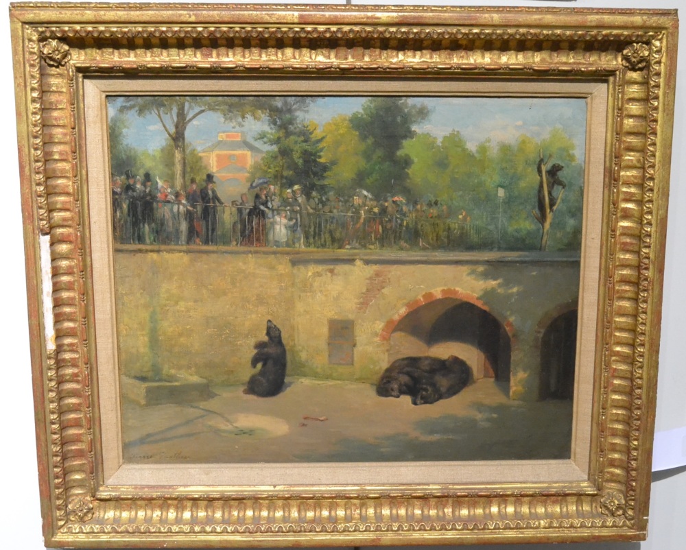 Pierre Vauthier (1845-1916) French 
"The Bear Pit, Berne"
Signed, oil on canvas, 31.5cm by 39.5cm - Image 2 of 3