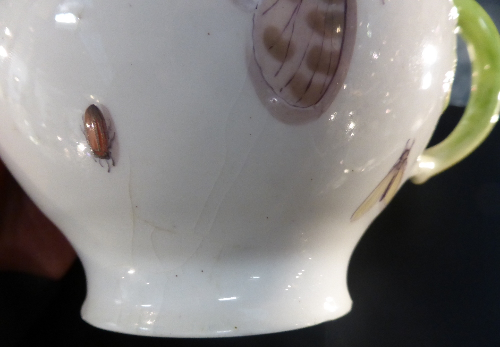 A Chelsea Porcelain Teapot and Cover, circa 1755, of baluster form painted with insects, within a - Image 15 of 15