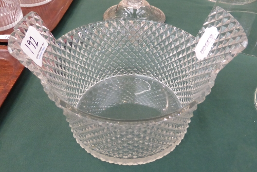 A Glass Tazza, mid 18th century, the circular plateau on a panelled baluster stem and folded foot, - Image 5 of 7