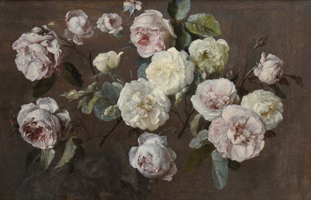 Attributed to Anne Vallayer Coster (1744-1818) French
Still life of pink roses and white jasmine - Image 3 of 3