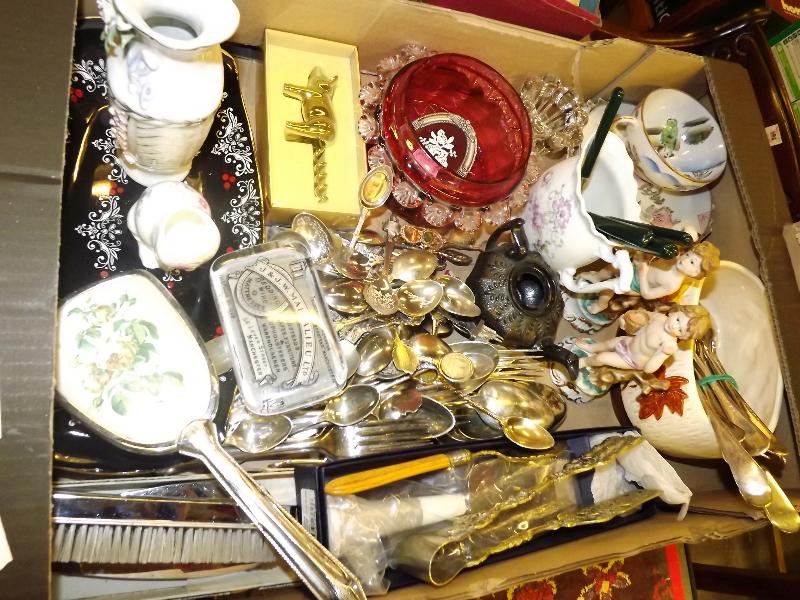 A good mixed lot to include ceramics, glassware, plated ware, paperweight and other