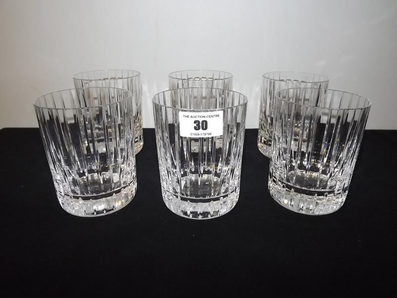 A set of six Baccarat (France) cut glass whisky tumblers, 10.5cm (h) x 8.2cm (diam)