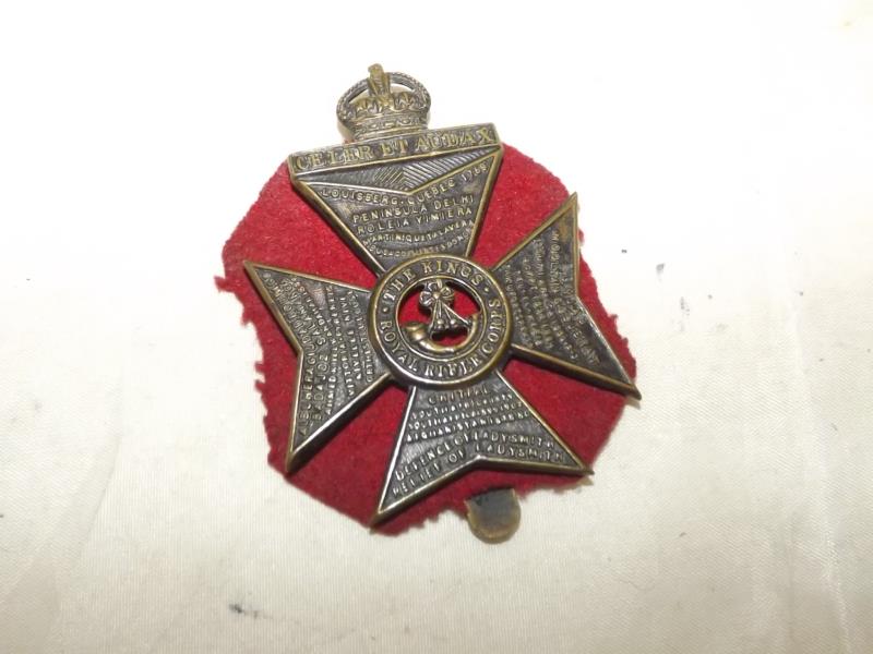An original Kings Royal Rifle Corps Cap Badge