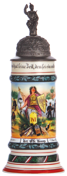 Regimental stein, .5L, 12.0`` ht., porcelain, 7. Komp., Inft. Regt. Nr. 141, Graudenz, 1908 - 1910,