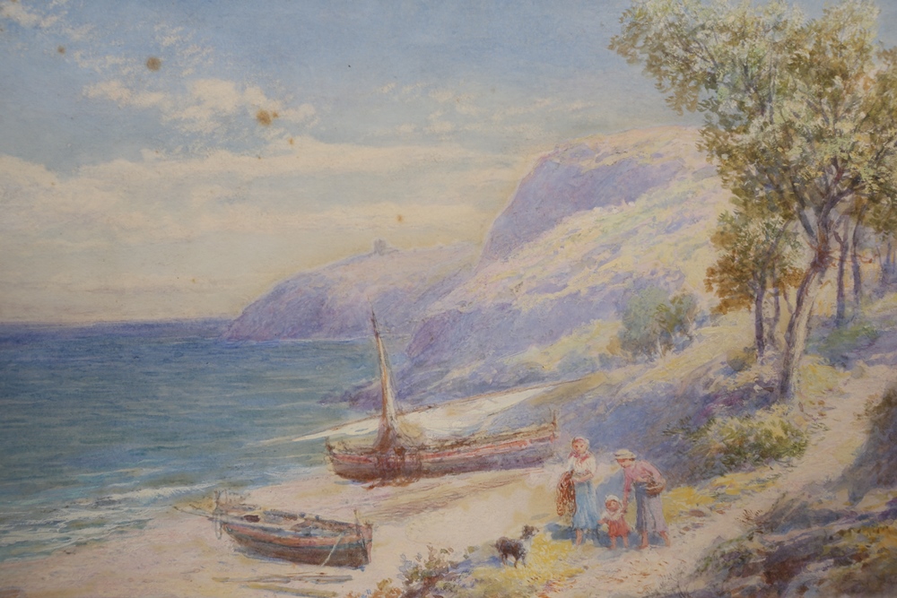 Charles Rowbotham (1856-1921), Near Noli, on the coast of Genoa, signed lower right, watercolour and