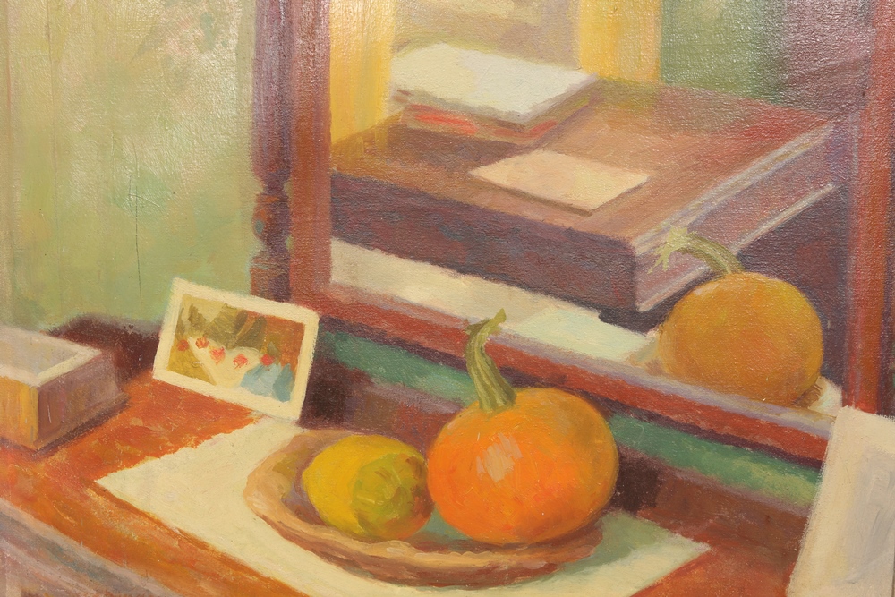Hubert Arthur Finney (1905-1991), Still life with fruit and mirror, signed lower left and upper