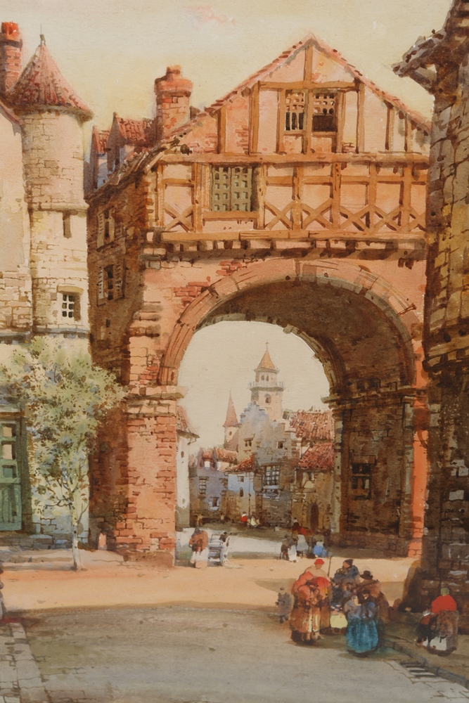 Noel Harry Leaver (1889-1951), An old Dutch gateway, signed lower right, watercolour, framed. 36cm