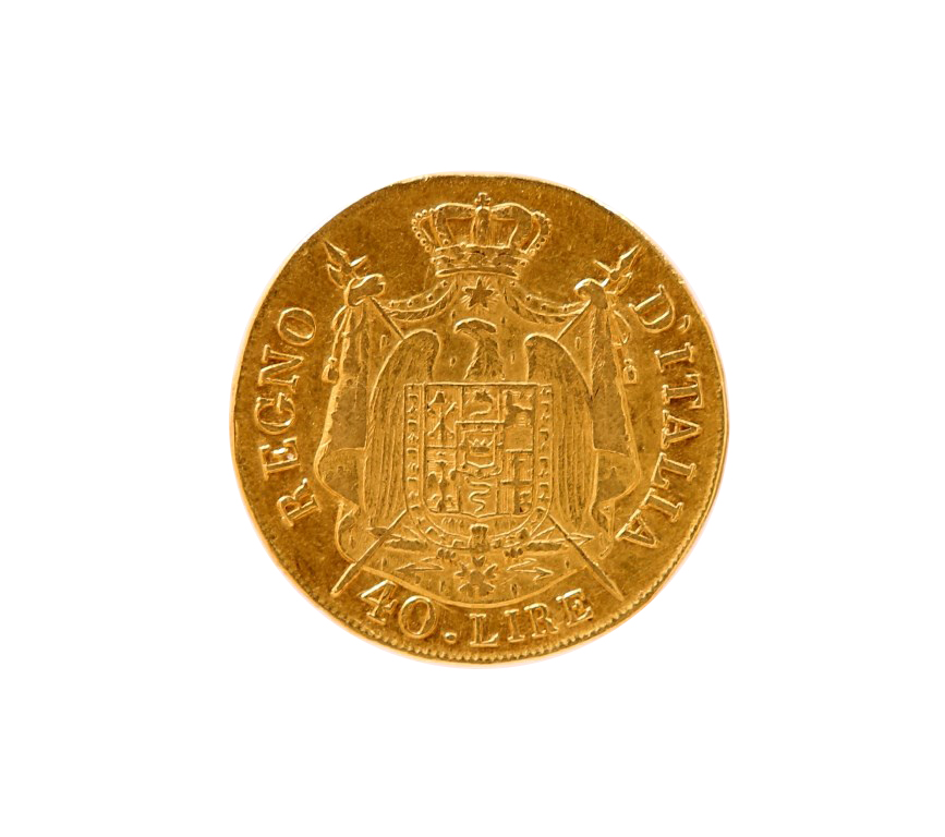 Italy, Kingdom of Napoleon (1805-14), Milan, 40-Lire, 1808 M, head left, rev. crowned arms. - Image 2 of 2